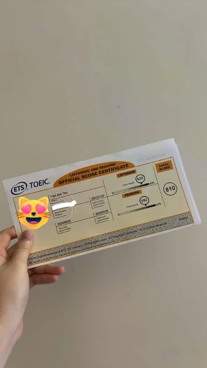 Phiếu điểm của Anh Thư - TDT
